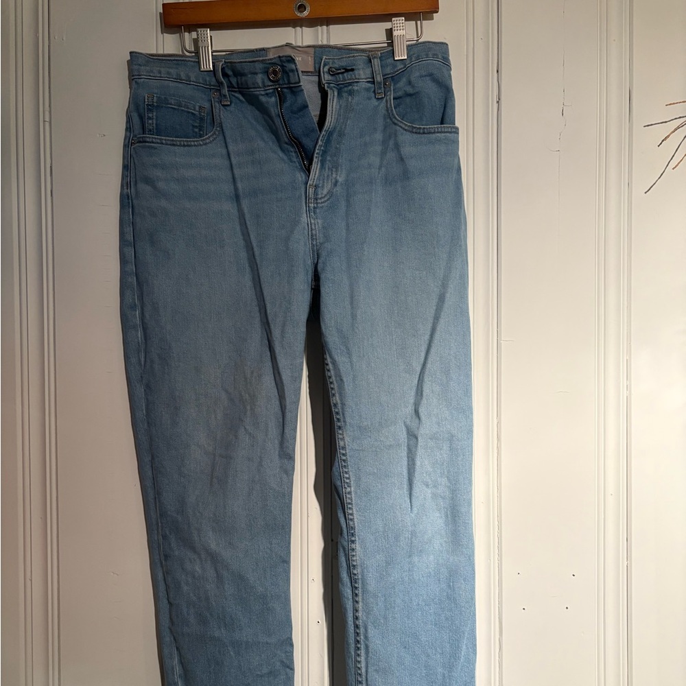 Everlane Women's Light Blue High Waist Straight Jeans